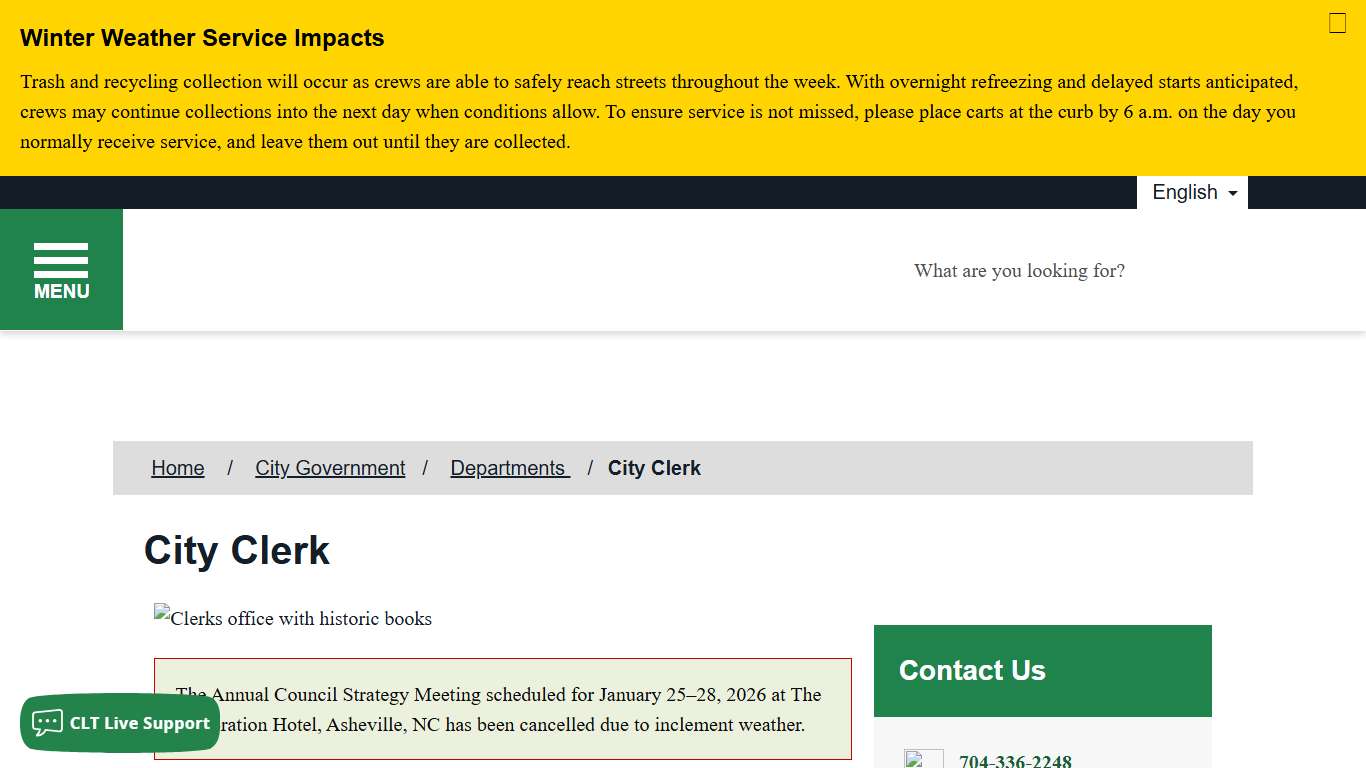 City Clerk - City of Charlotte